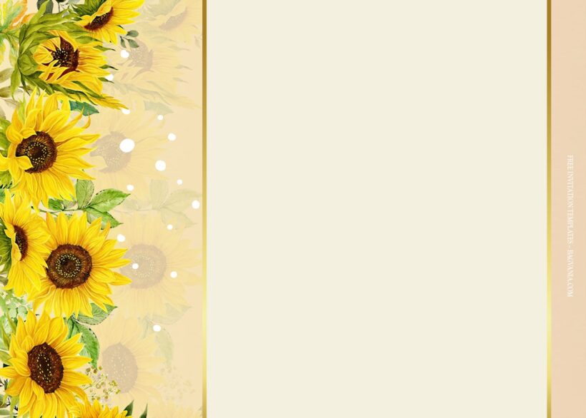 7+ Lovely Sunflower Floral Wedding Invitation Templates Type One