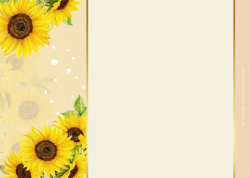 7+ Lovely Sunflower Floral Wedding Invitation Templates Type Six