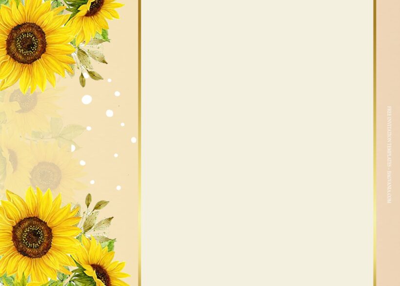 7+ Lovely Sunflower Floral Wedding Invitation Templates Type two