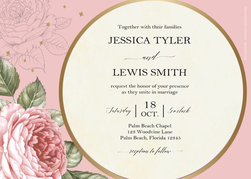 7+ Romantic Garden Of Roses Floral Wedding Invitation Templates Title