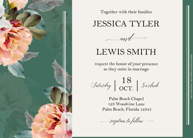 7+ Rustic Blossom Floral Wedding Invitation Templates Title