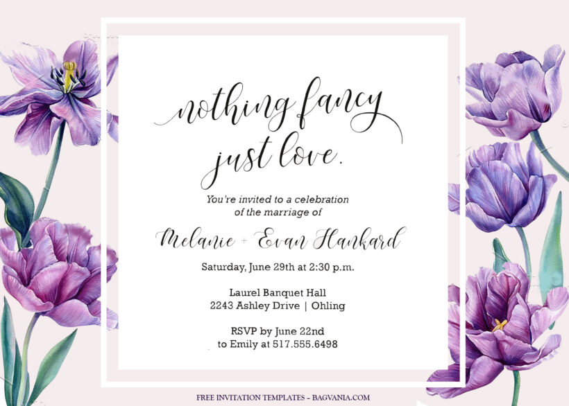 7+ Spring Violet Garden-Floral Wedding Invitation Templates Title