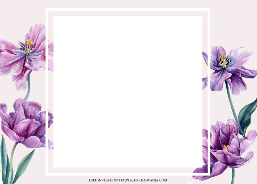7+ Spring Violet Garden-Floral Wedding Invitation Templates Type Six