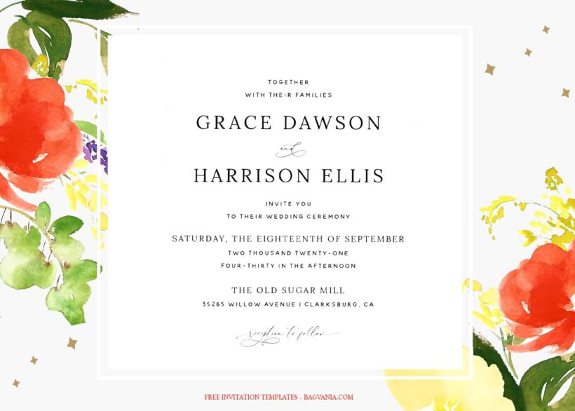 7+ Summer Meadow Blast Floral Wedding Invitation Templates Title