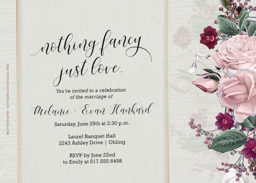 7+ Verdigris Maroon Floral Wedding Invitation Templates Title
