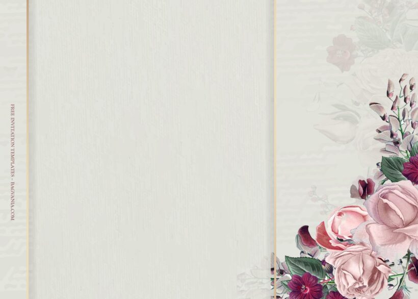 7+ Verdigris Maroon Floral Wedding Invitation Templates Type Two