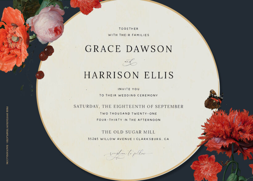 7+ Vintage Royal Garden Floral Wedding Invitation Templates Title