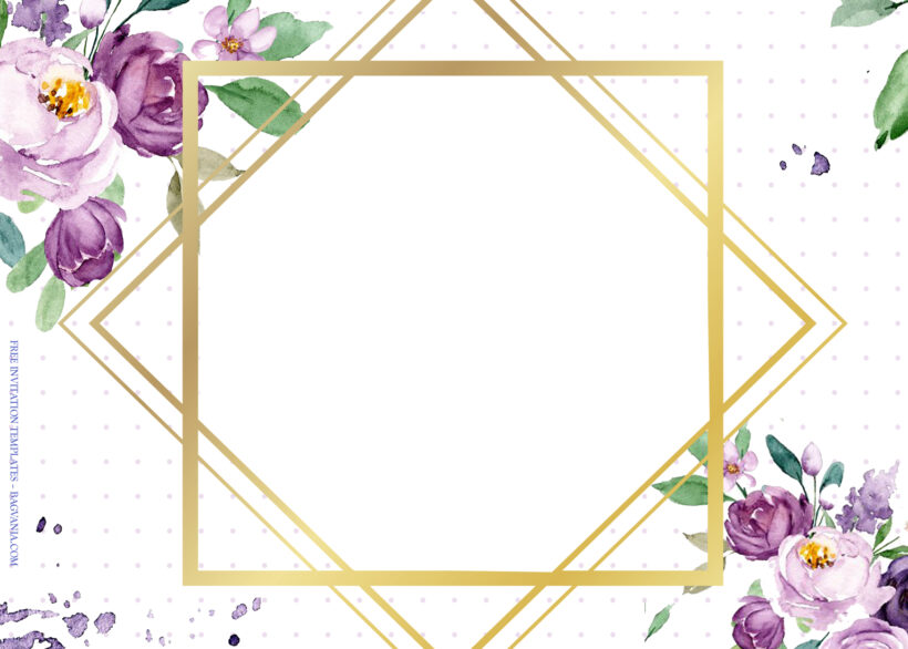 7+ Violet Roses Season Floral Wedding Invitation Templates Type Five