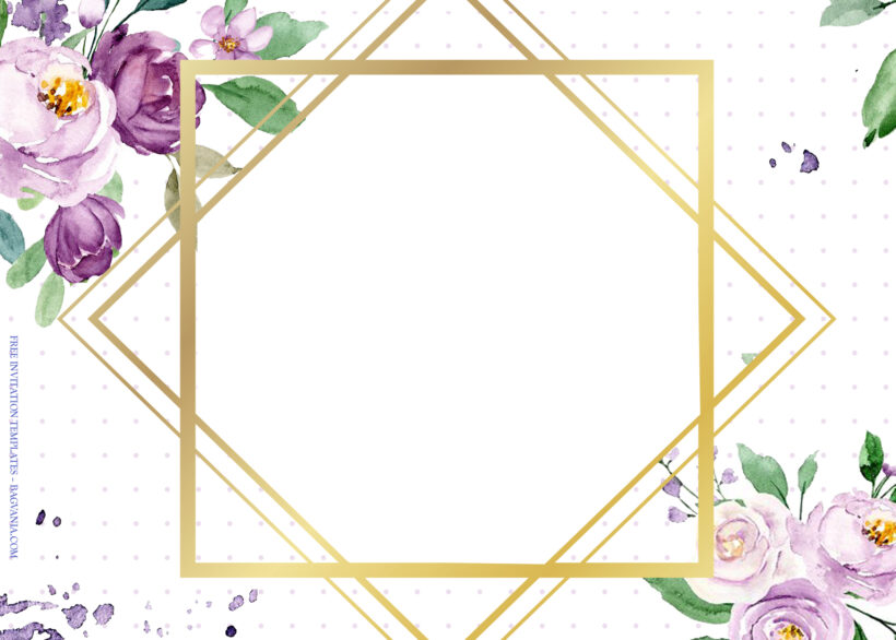7+ Violet Roses Season Floral Wedding Invitation Templates Type Four