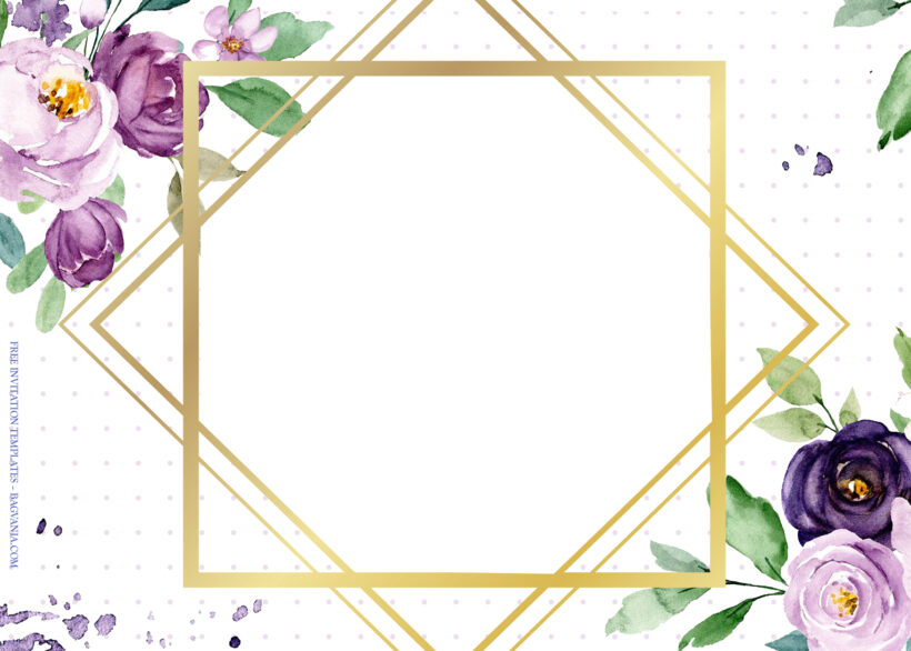 7+ Violet Roses Season Floral Wedding Invitation Templates Type One