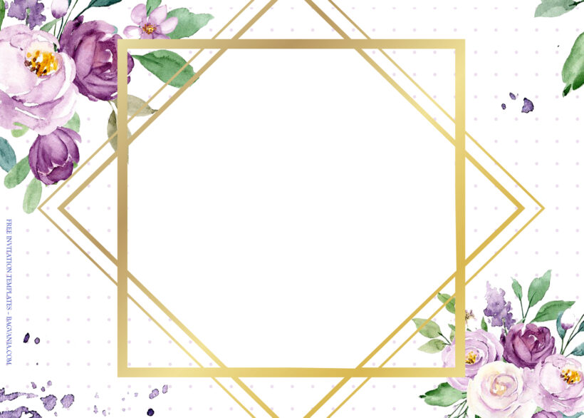 7+ Violet Roses Season Floral Wedding Invitation Templates Type Six