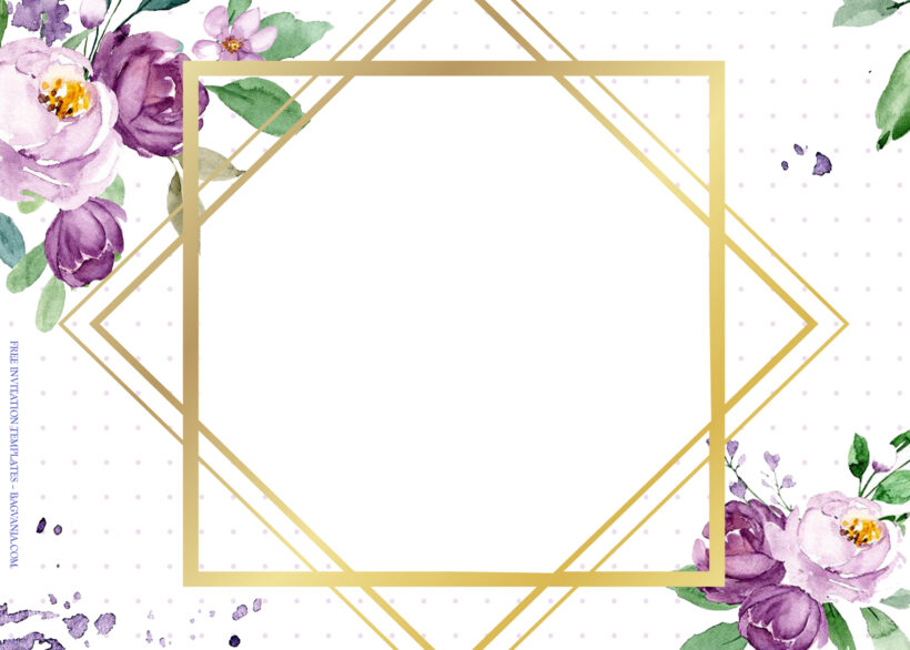 7+ Violet Roses Season Floral Wedding Invitation Templates Type Three