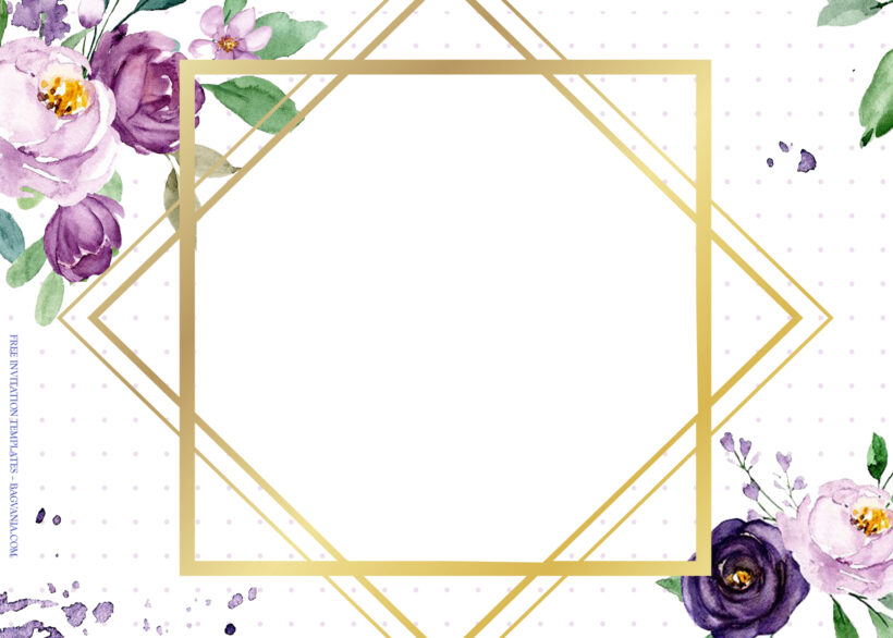7+ Violet Roses Season Floral Wedding Invitation Templates Type Two