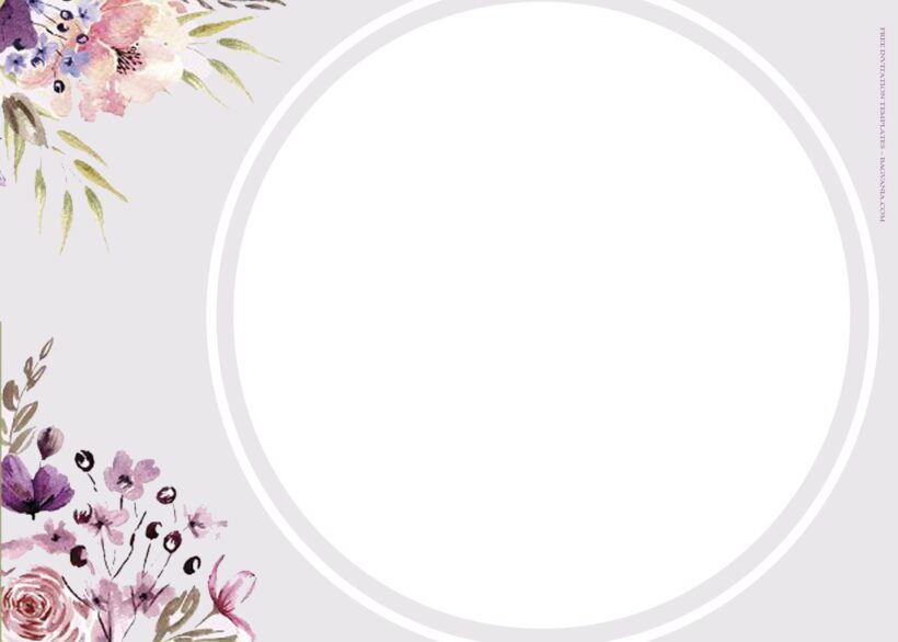 7+ Violet Splash Incarnated Floral Wedding Invitation Templates Type Five