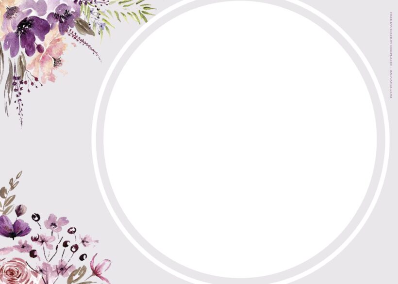 7+ Violet Splash Incarnated Floral Wedding Invitation Templates Type Four