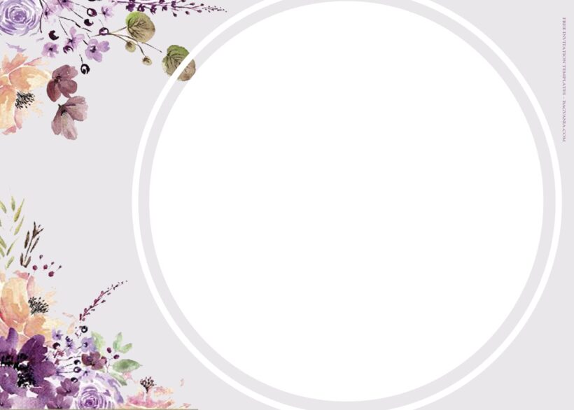 7+ Violet Splash Incarnated Floral Wedding Invitation Templates Type Three