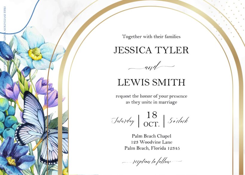 8+ Blue Sky Sweets Floral Wedding Invitation Templates Title