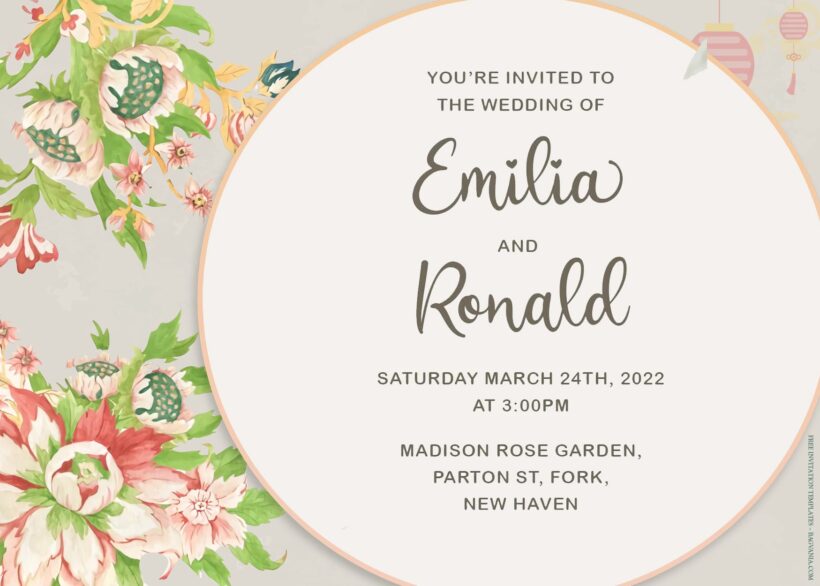8+ Morris Watercolor Floral Wedding Invitation Templates Title