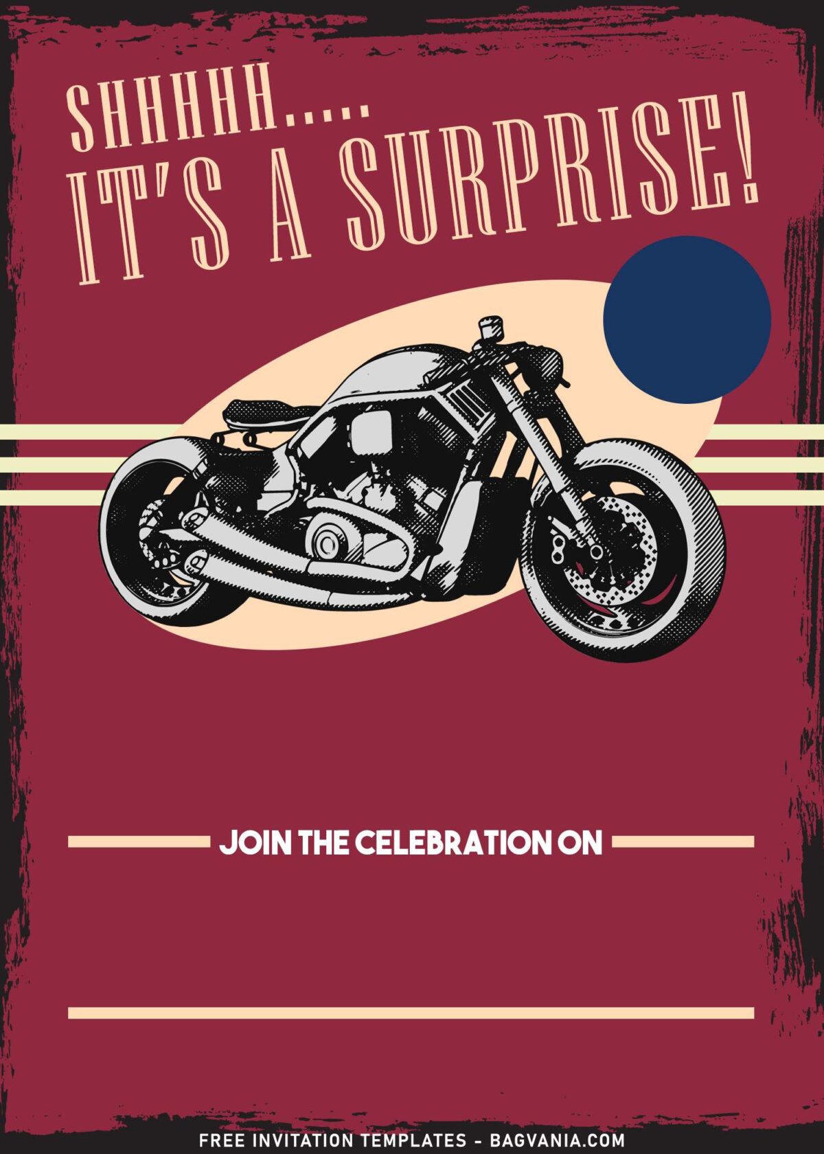 8+ Motorcycle Biker 50th Birthday Invitation Templates with Vintage Old Poster background