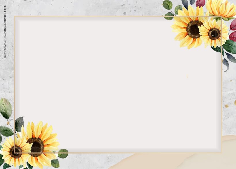8+ Sunflower Shining High Floral Wedding Invitation Templates Type Five