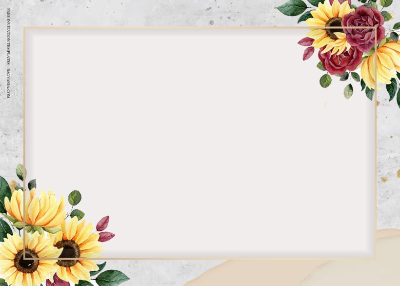 8+ Sunflower Shining High Floral Wedding Invitation Templates Type Two