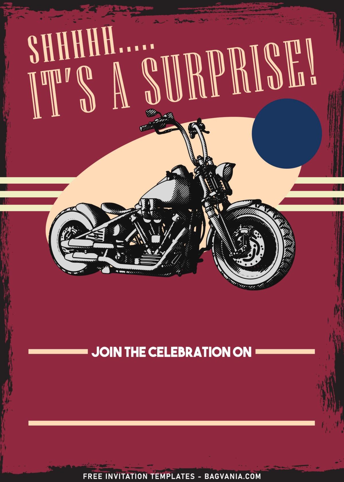 8+ Motorcycle Biker 50th Birthday Invitation Templates with classic chopper