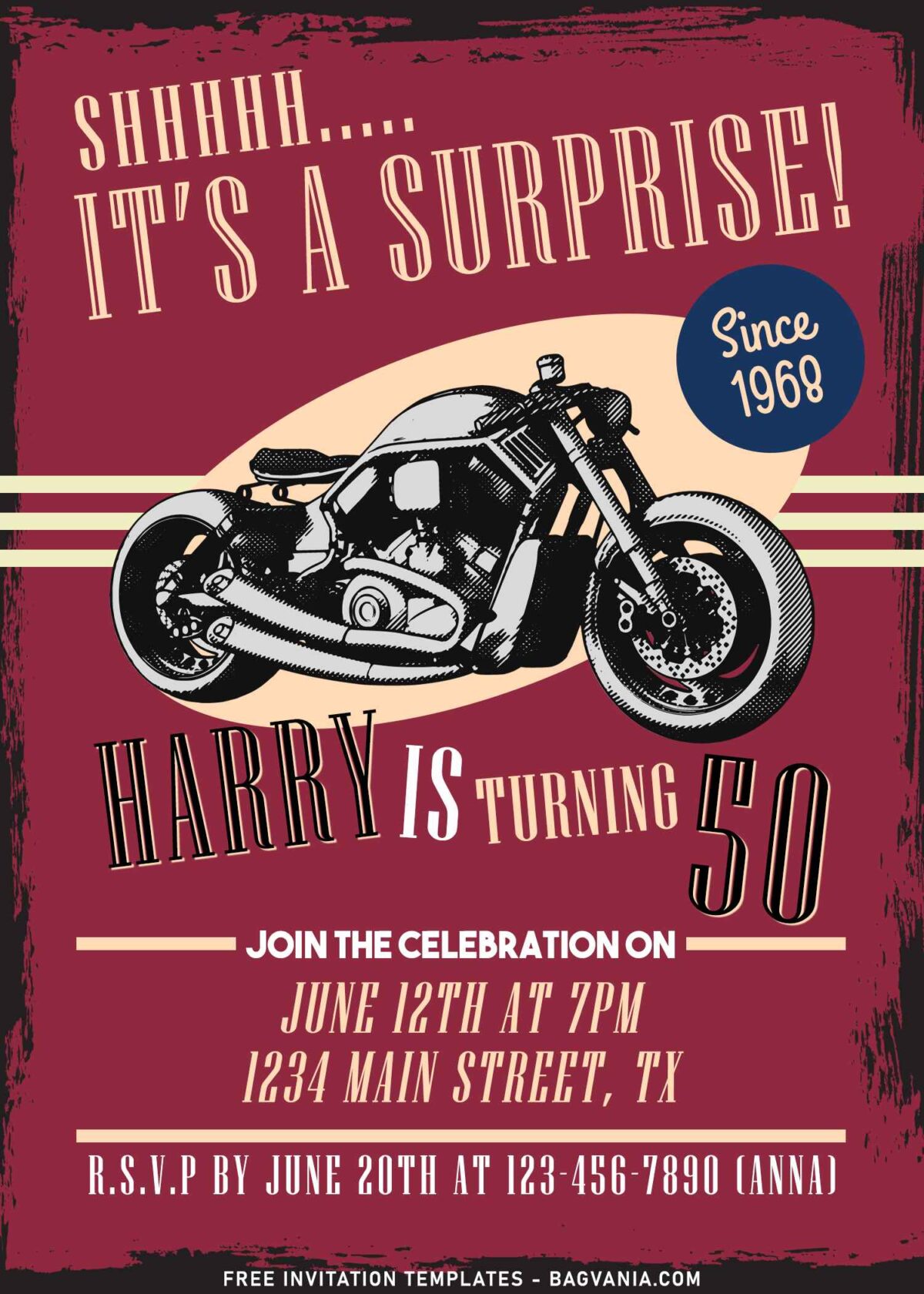 8+ Motorcycle Biker 50th Birthday Invitation Templates