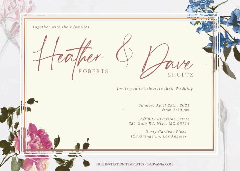 8+ Vintage Colorful Withering Floral Wedding Invitation Templates Title