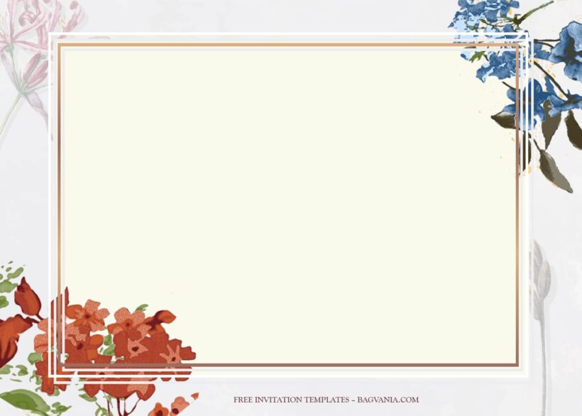 8+ Vintage Colorful Withering Floral Wedding Invitation Templates Type Four