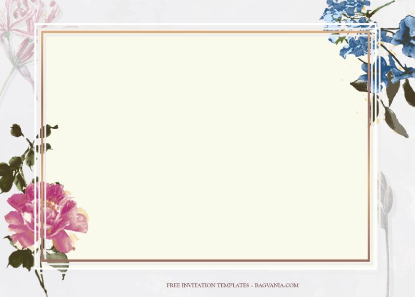 8+ Vintage Colorful Withering Floral Wedding Invitation Templates Type Seven