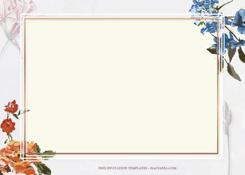 8+ Vintage Colorful Withering Floral Wedding Invitation Templates Type Six