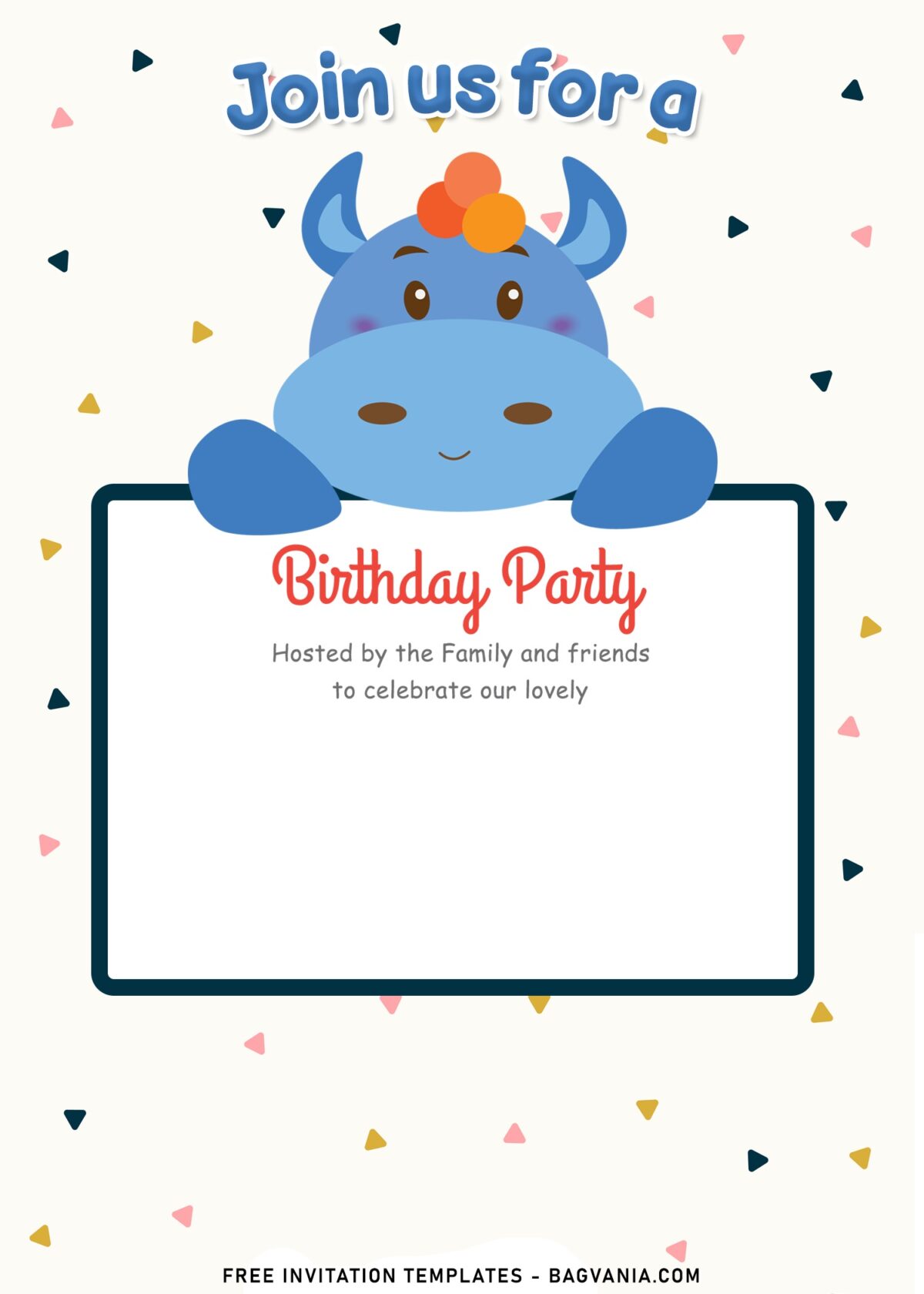 9+ Lovely Cute Stuffed Animals Kids Birthday Invitation Templates with cute baby hippoi