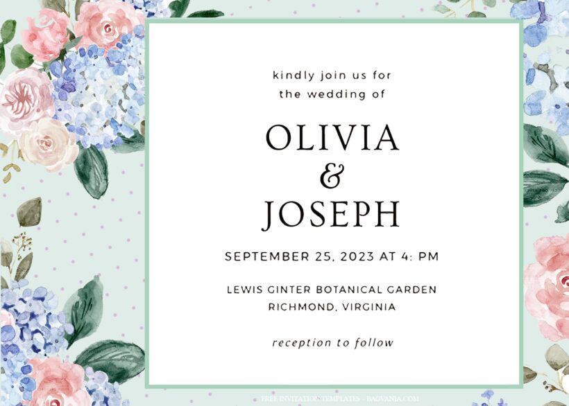 9+ Blue Soft Blossom Floral Wedding Invitation Templates Title