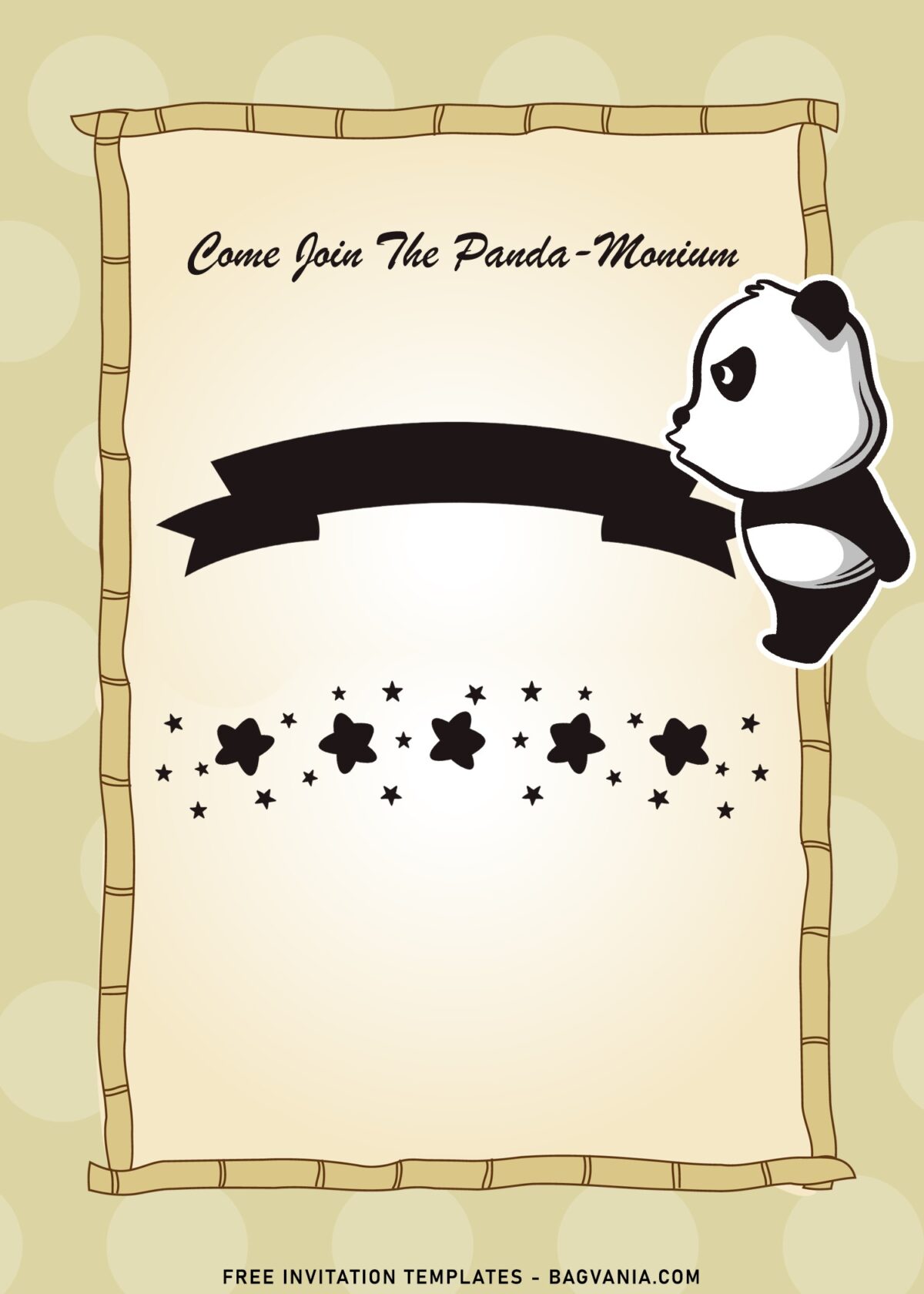 9+ Funny Panda Birthday Invitation Templates For Your Kid's Birthday with lovely cute stars