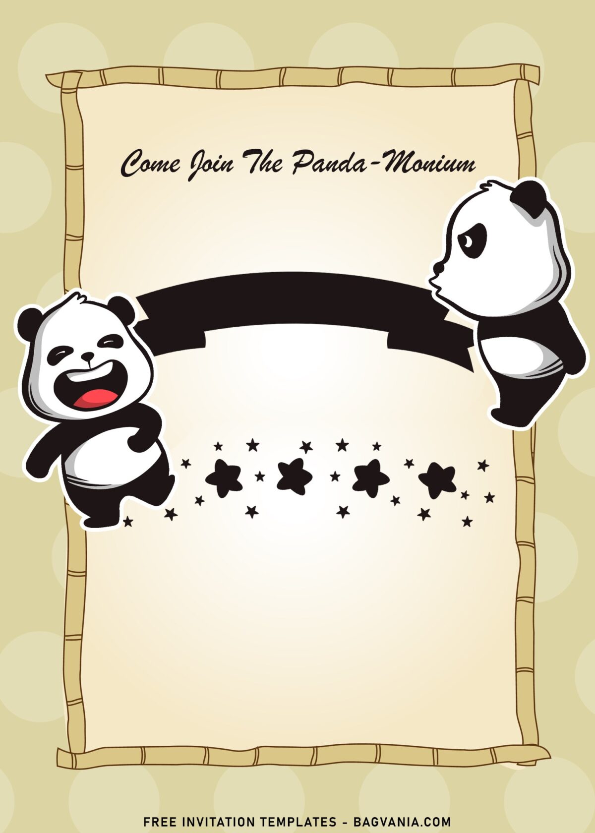 9+ Funny Panda Birthday Invitation Templates For Your Kid's Birthday with cute polka dot background