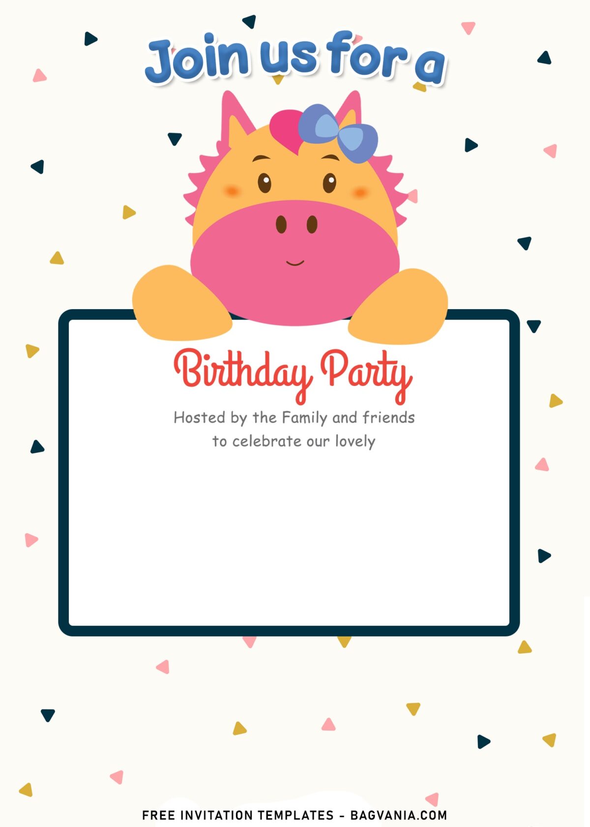 9+ Lovely Cute Stuffed Animals Kids Birthday Invitation Templates with cute baby pony horse