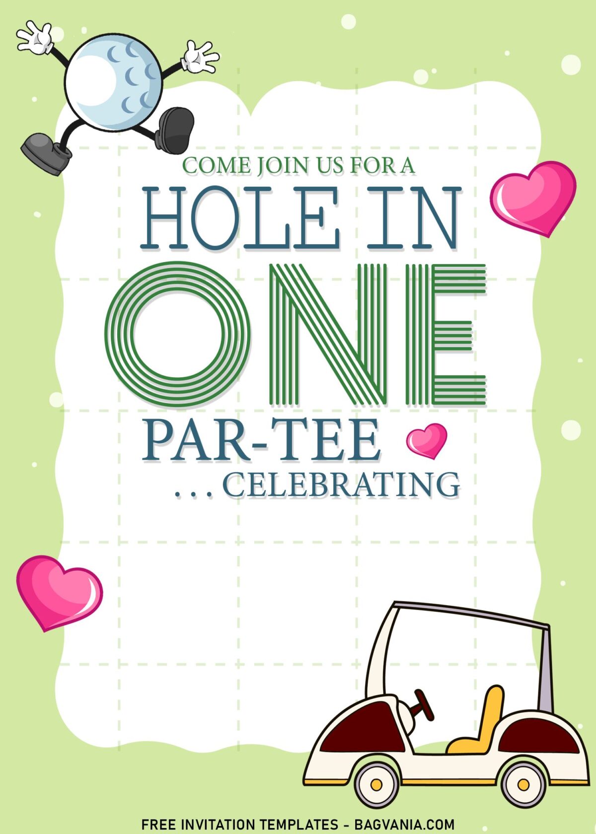 9+ Kids Golf Theme Birthday Party Invitation Templates with Golf Cart
