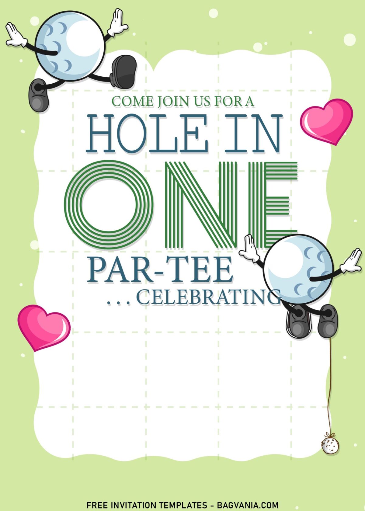 9+ Kids Golf Theme Birthday Party Invitation Templates with Flying Golf Ball