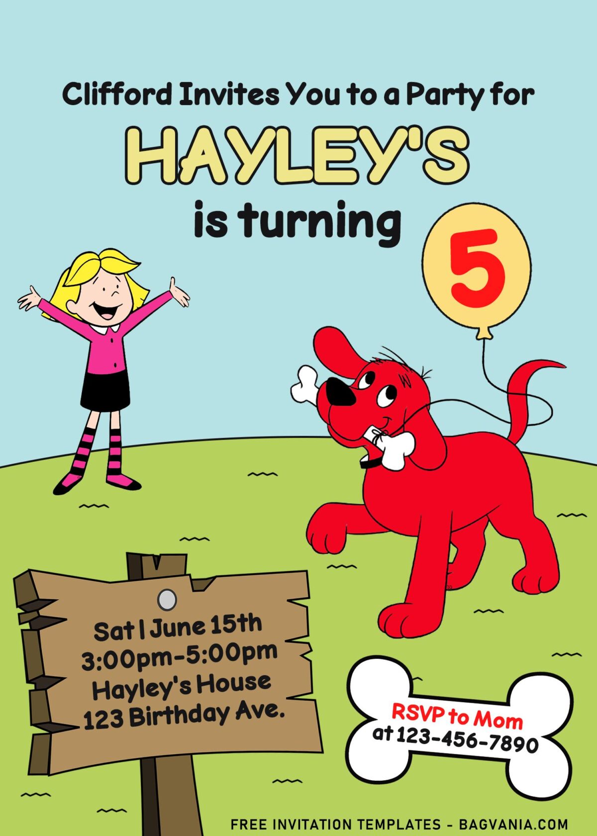 10+ Lovable Clifford The Big Red Dog And Emily Invitation Templates
