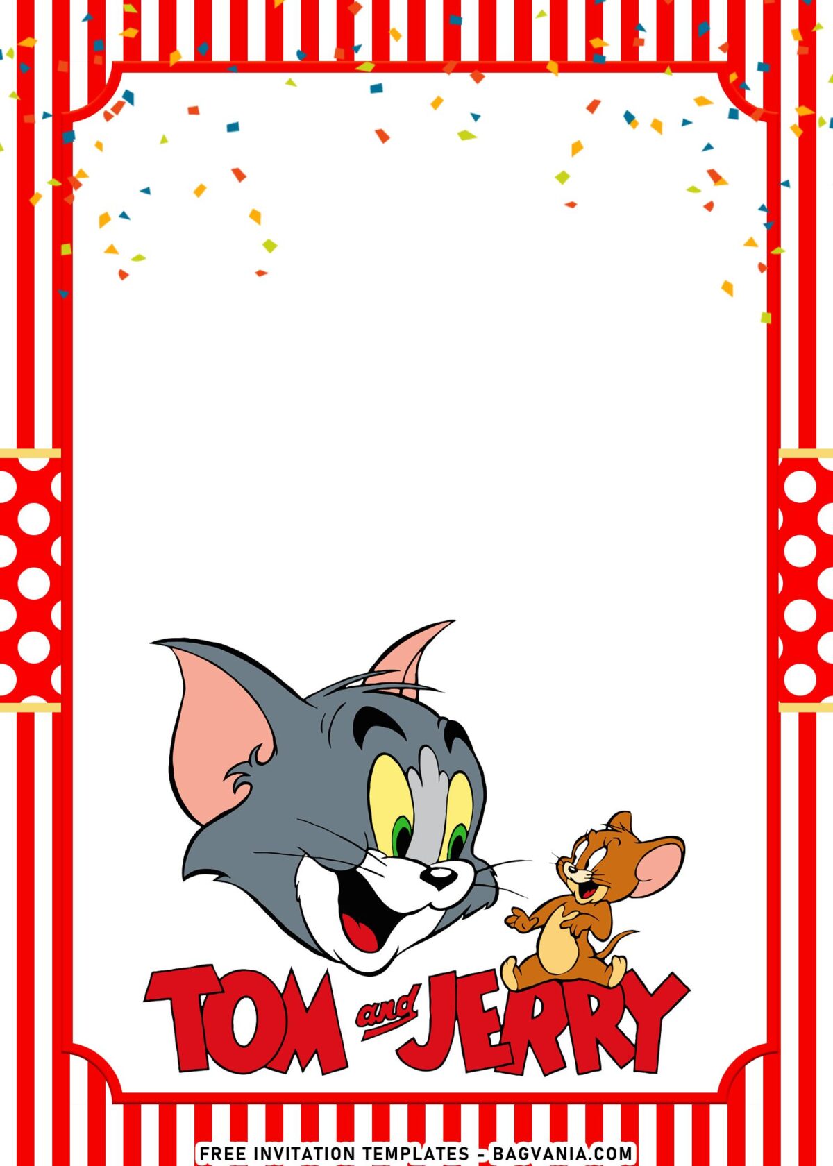 10+ Cartoon Tom And Jerry Birthday Invitation Templates with Tom and Jerry's laughing