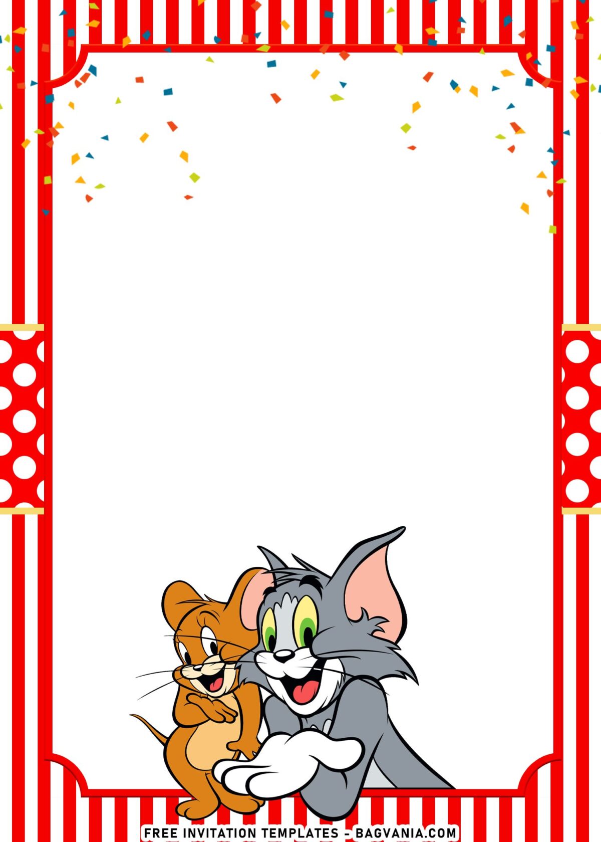 10+ Cartoon Tom And Jerry Birthday Invitation Templates with adorable Tom and Jerry is peacefully sitting next to each other's 