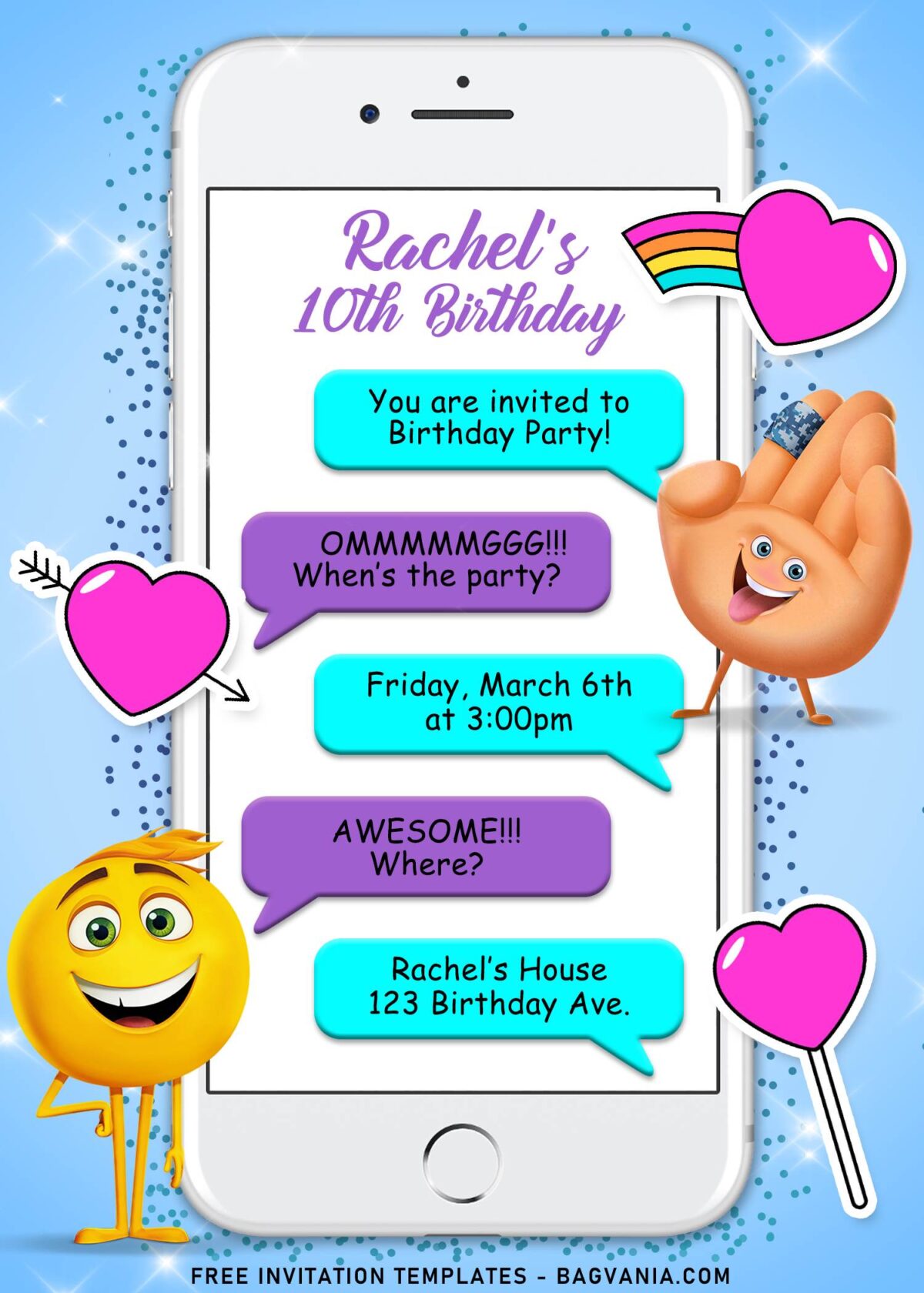 10+ Shimmering Emoji Movie Birthday Invitation Templates