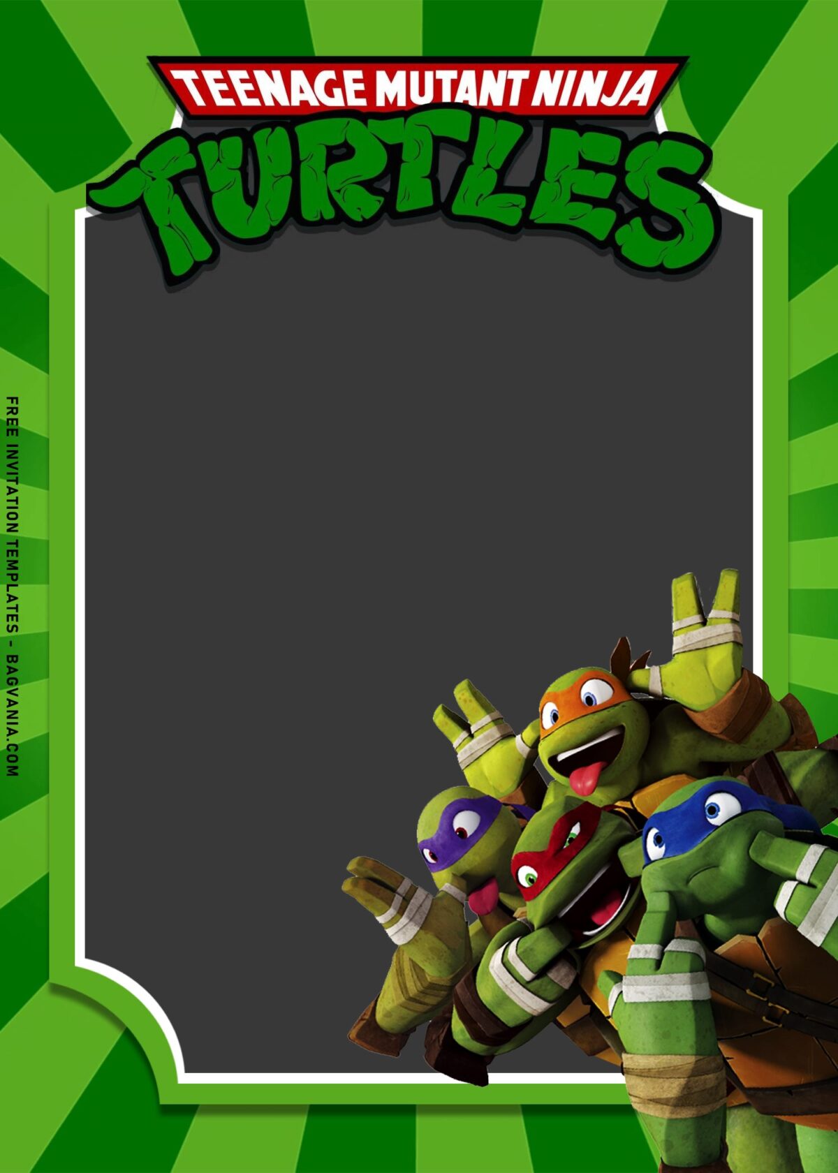 10+ Awesome Teenage Mutant Ninja Turtles Birthday Invitation Templates with Funny Ninja Turtles