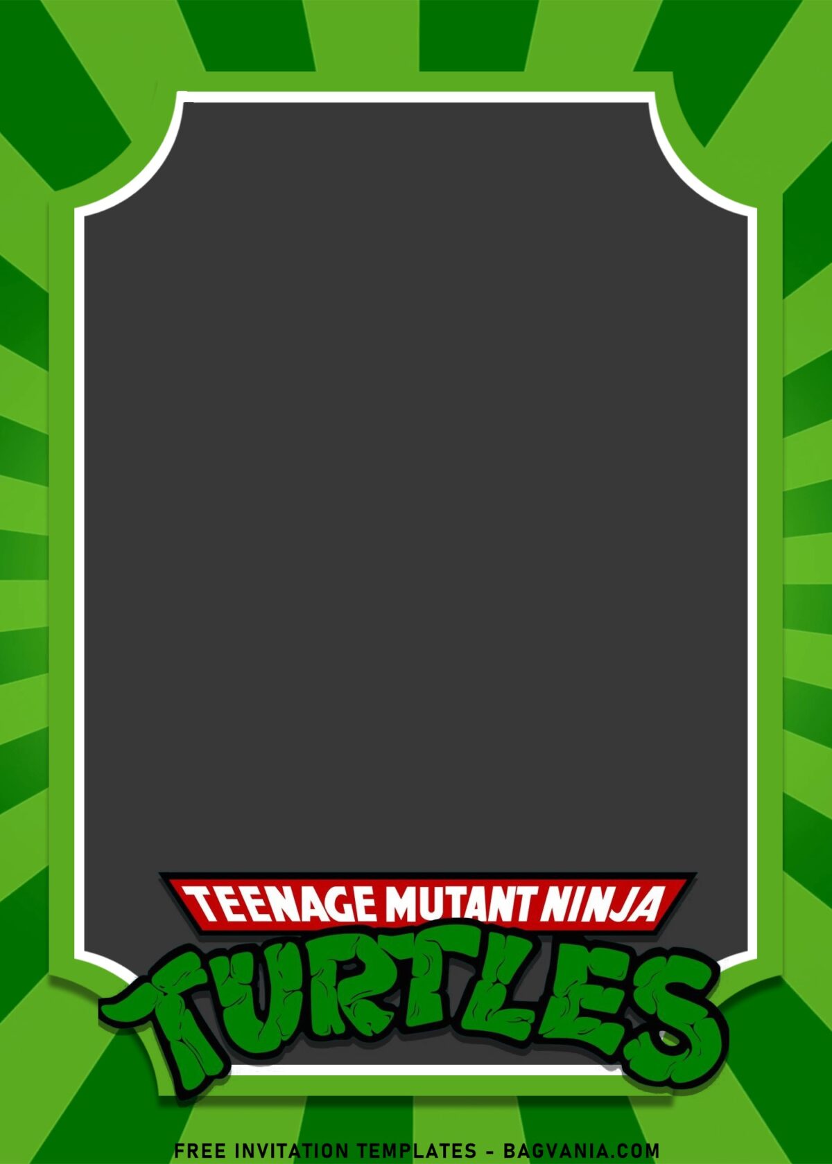 10+ Awesome Teenage Mutant Ninja Turtles Birthday Invitation Templates with TMNT logo