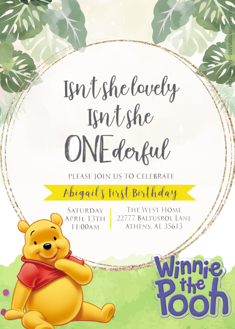10+ Fresh Autumn Winnie The Pooh Birthday Invitation Templates Title