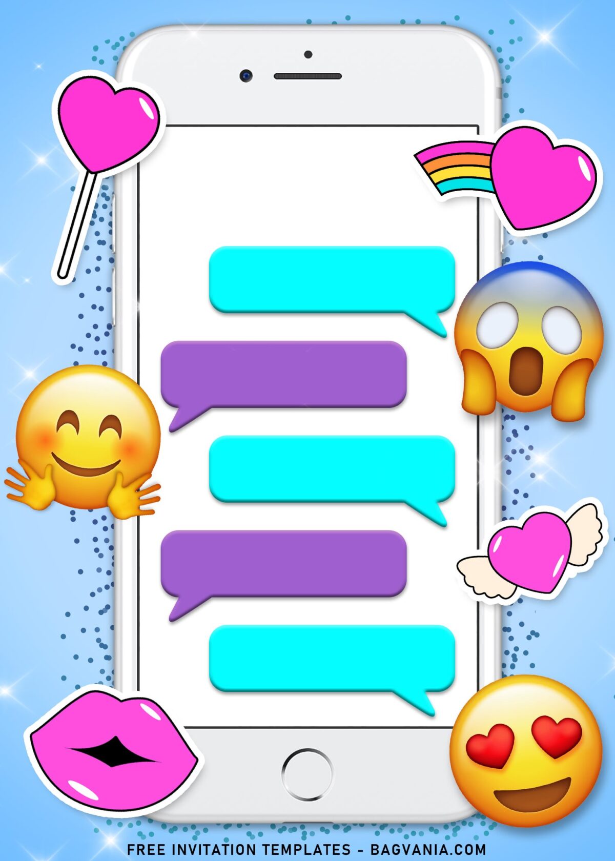 10+ Shimmering Emoji Movie Birthday Invitation Templates with Shocked sticker