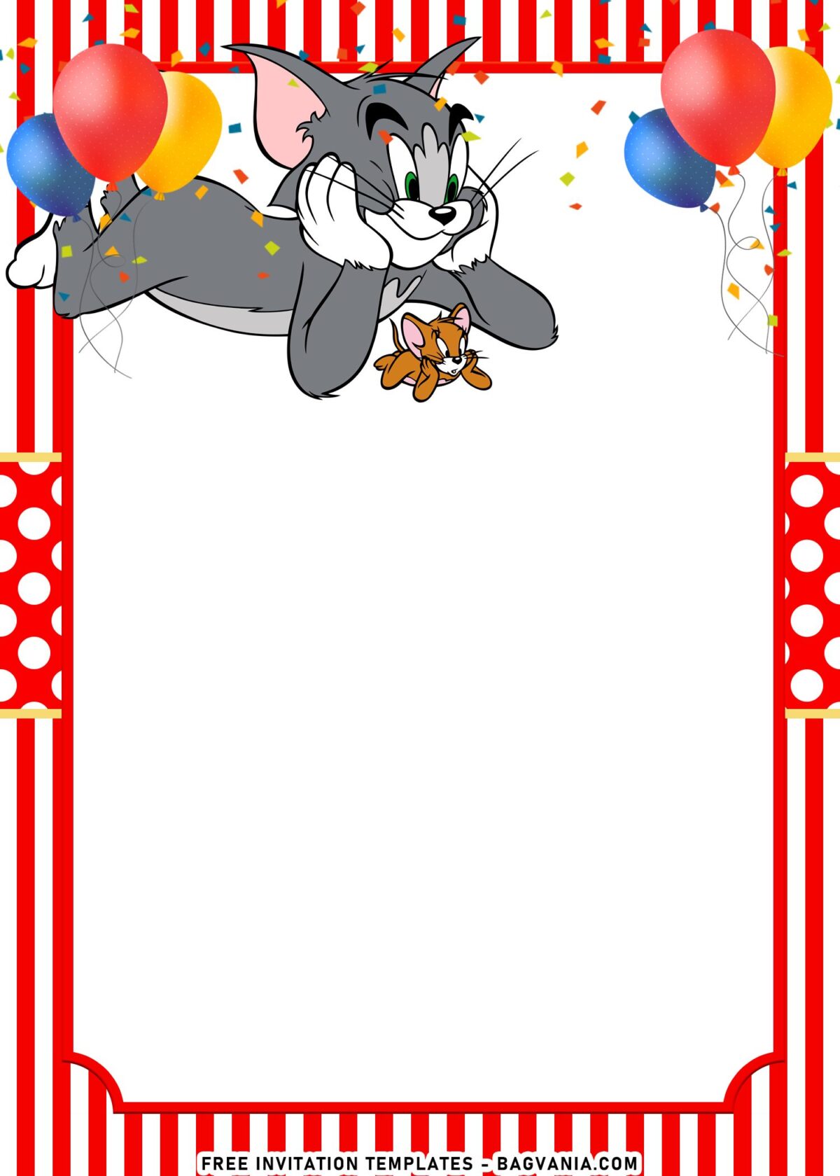 10+ Cartoon Tom And Jerry Birthday Invitation Templates with portrait design