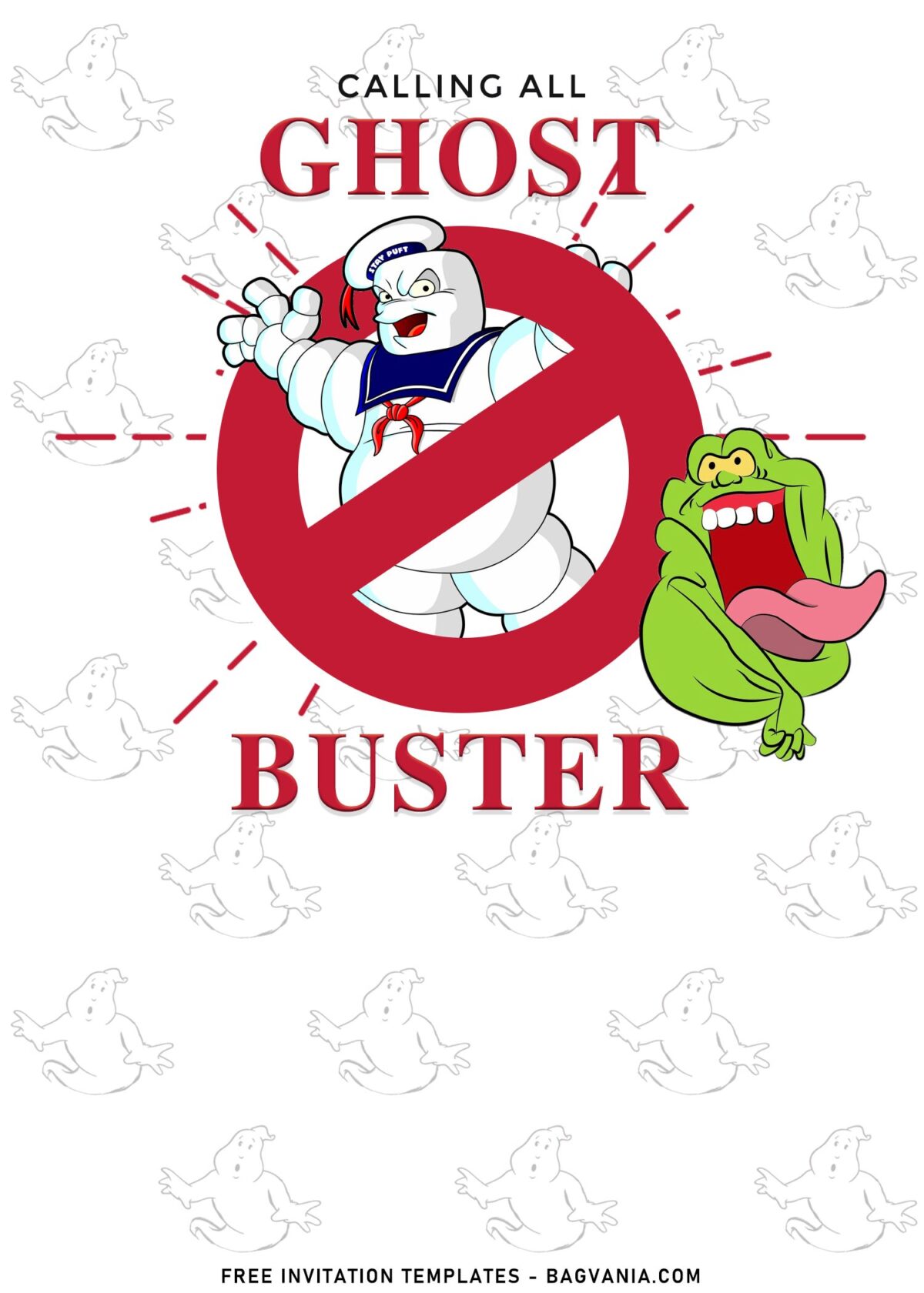 11+ Boys Ghostbuster Afterlife Birthday Invitation Templates with Slimer ghost