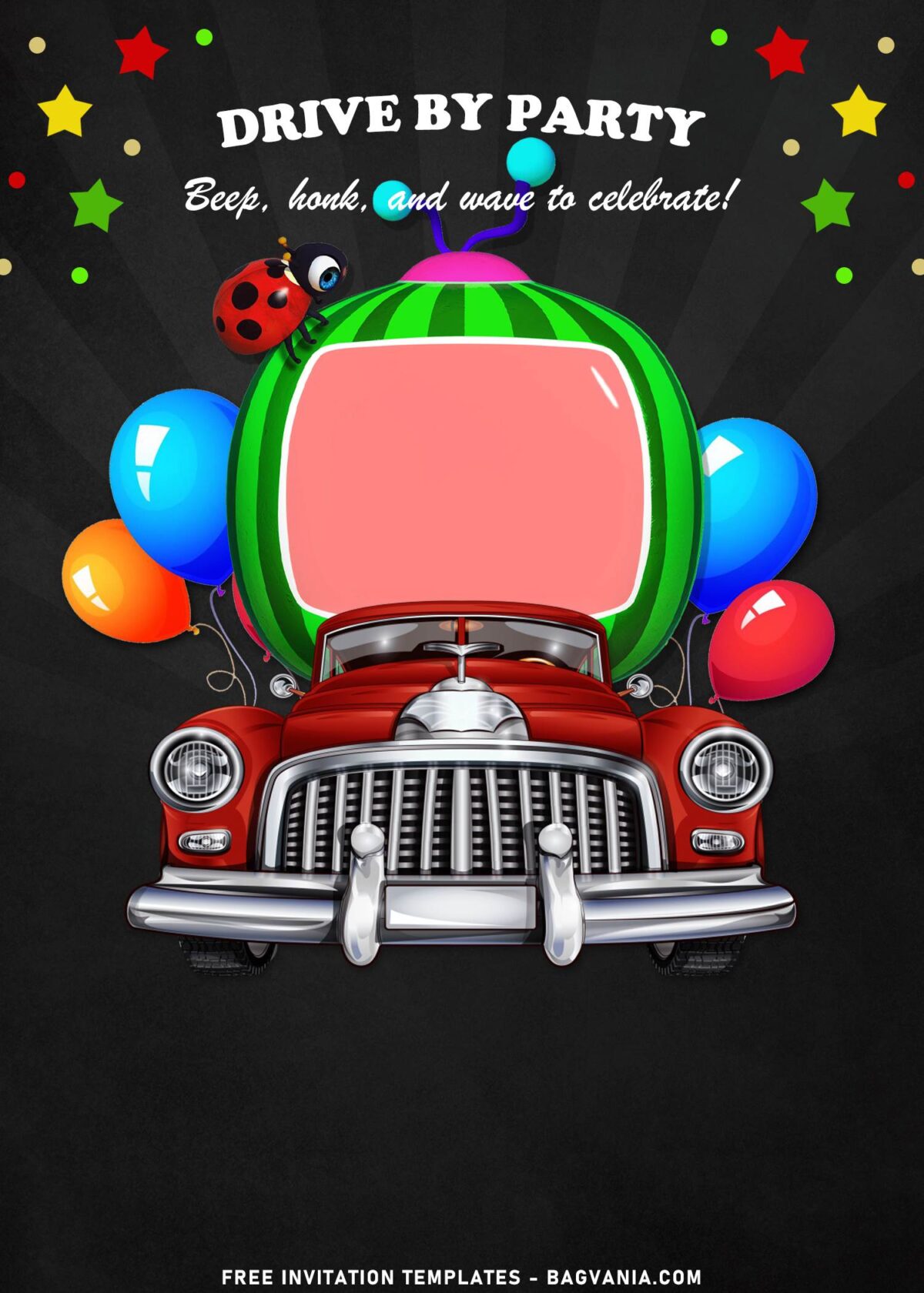 11+ Cute Chalkboard Cocomelon Birthday Invitation Templates with Cocomelon's Watermelon TV