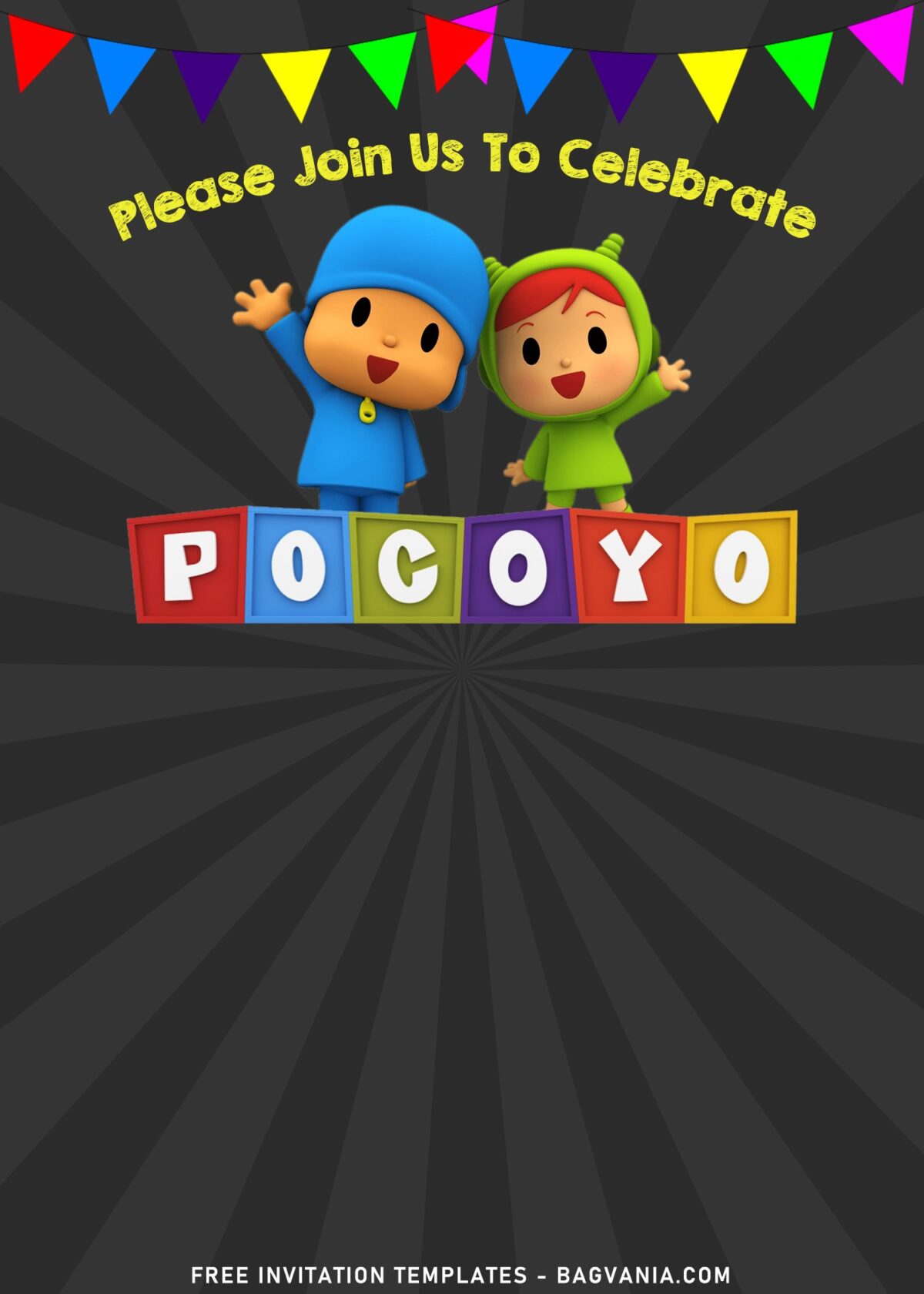 11+ Lovely Cute Pocoyo And Friends Birthday Invitation Templates with 